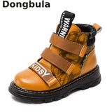 Winter Boy Boots Children Shoes New Boy Genuine Leather Fashion Martin Boots Student Sneakers Plus Velvet Warm Kids Snow Boots