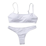 2019 New Summer Women Solid Bikini Set Push-up UnPadded Bra Swimsuit Swimwear Triangle Bather Suit Swimming Suit biquini