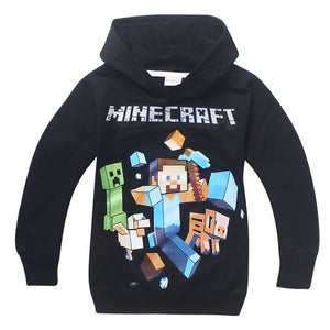 Children's Clothing MineCraft Spring Autumn Pullover Cotton Sweatshirt Hoodie Long Sleeved T-shirt Character Children's Clothes