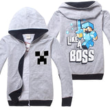 Children's Clothing MineCraft Spring Autumn Pullover Cotton Sweatshirt Hoodie Long Sleeved T-shirt Character Children's Clothes