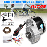 24V 250W Motor Controller Electric Bike Conversion Kit Flywheel Handle Motor Bracket Chain For 20-28 inch e-bike Bicycle kit