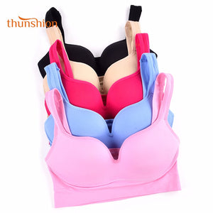 THUNSHION Sports Bra 5 Colors Ladies Padded Push up Yoga Fitness Daily Wear Wire Free Bra Seamless Full Cup Solid Sports Top